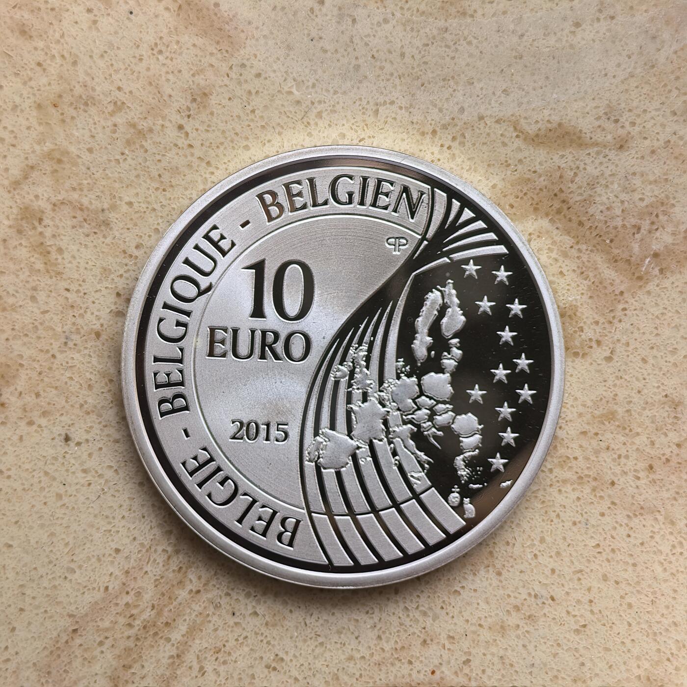 道一币馆币章第一百六十八场 原盒证 比利时2015年滑铁卢战役200周年10欧元精制银币