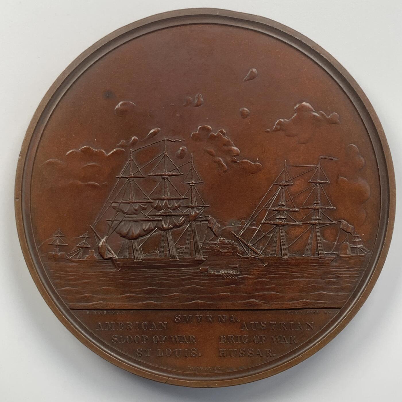 掌中浮雕-藏着的欧洲第054场 1854年邓肯·英格拉姆的营救马丁·科什塔，102mm，Peter F Cross, James B Longacre and S Eastman雕刻