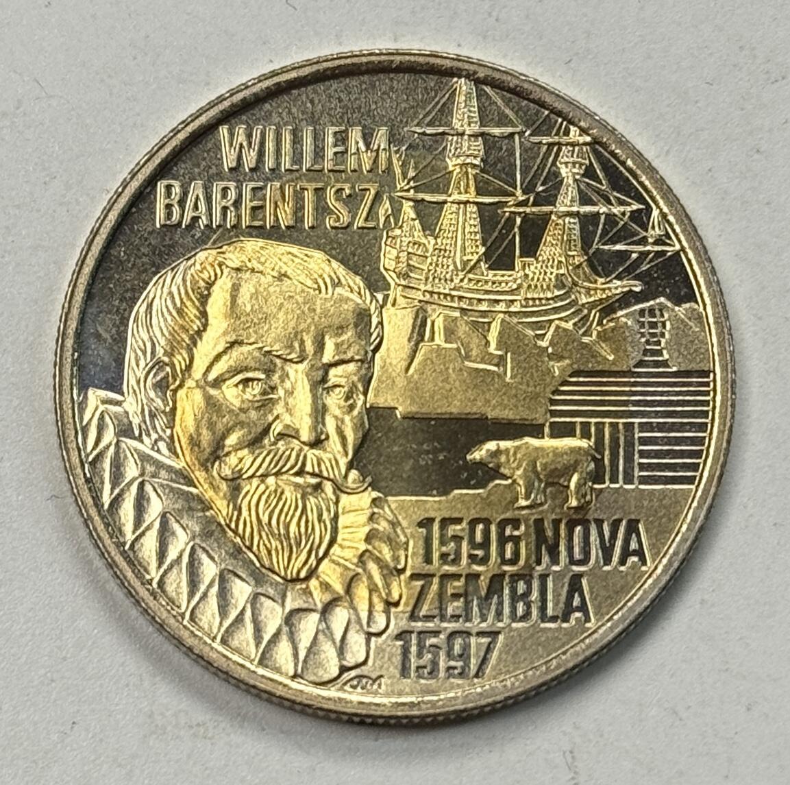 S&S Numismatic世界钱币-拍卖 第122期  样币*荷兰1997年 荷兰航海家威廉·巴伦支 10欧元双色纪念币