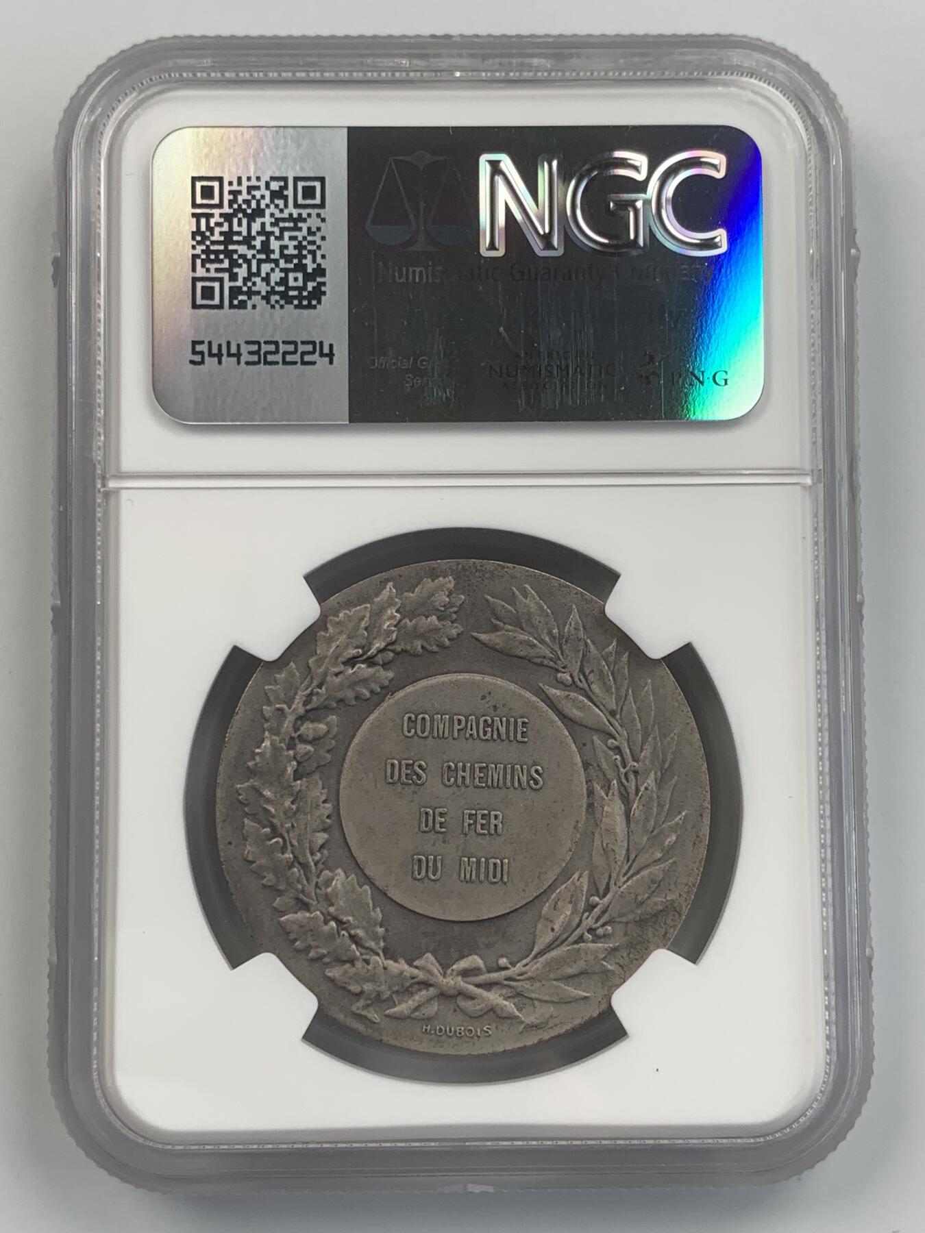 掌中浮雕-藏着的欧洲第054场 NGC MS64 : 法国南部铁路公司银章，36mm