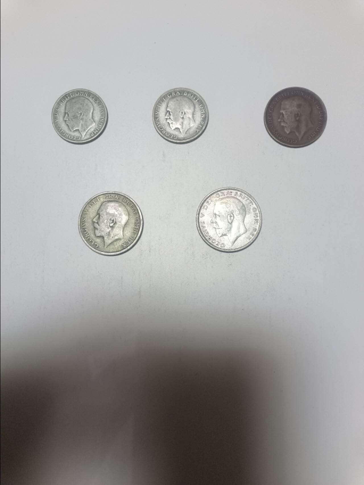 【20260312】非全新纸币和硬币第344场 英国早期乔治五世硬币全套，稀少