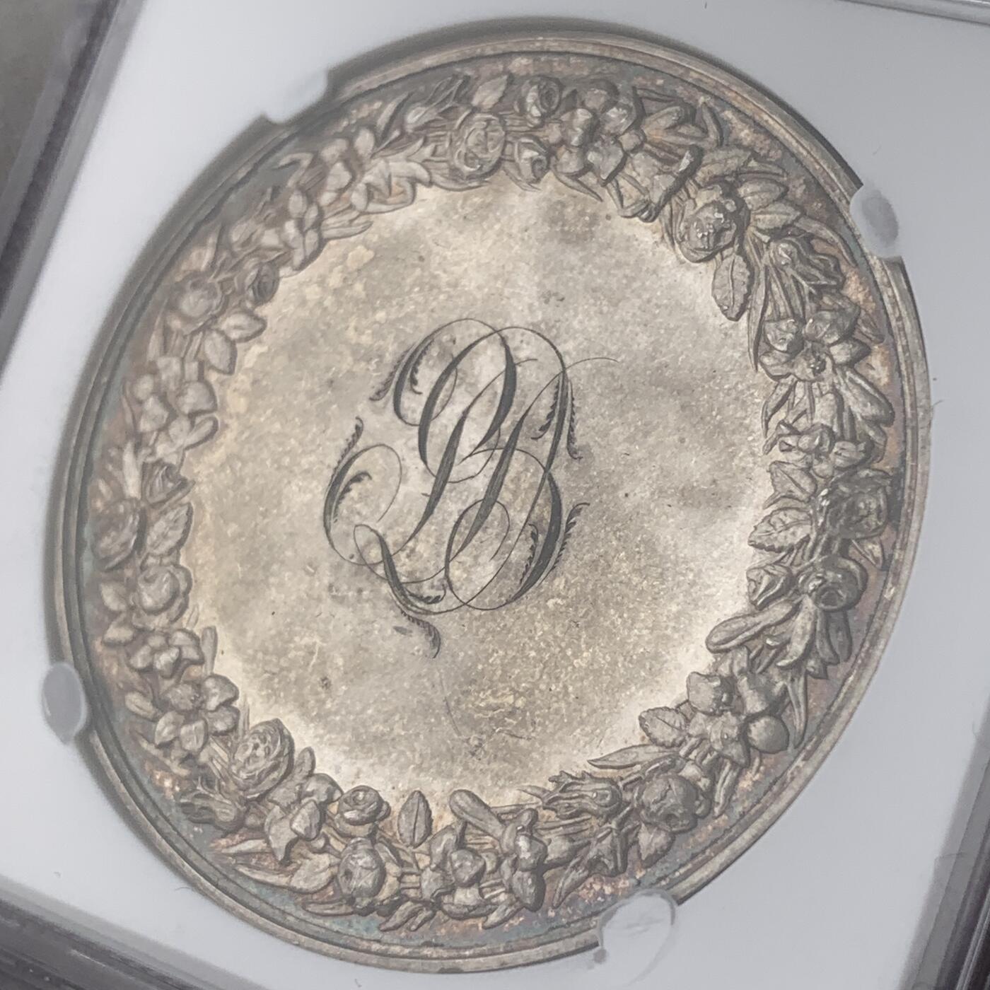 掌中浮雕-藏着的欧洲第054场 NGC MS63 : 法国结婚银章，41mm