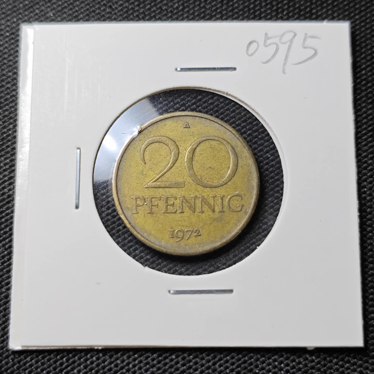 KK钱币收藏小铺   第405期 2月预留时间 周末发货 1972民主德国20芬尼