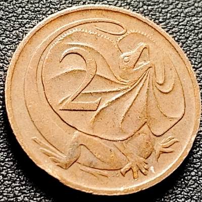 泉币菌-第207场-拍品多 请提前出价 - 美品 1984年 英属澳大利亚2分铜币 伞蜥蜴斗篷蜥 21.5mm