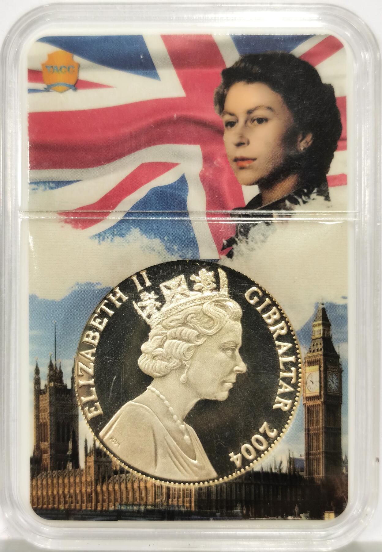 博洋堂世界钱币拍卖第164期（全场包邮） 直布罗陀2004年诺曼底登陆5镑精制银币，28.28克925银