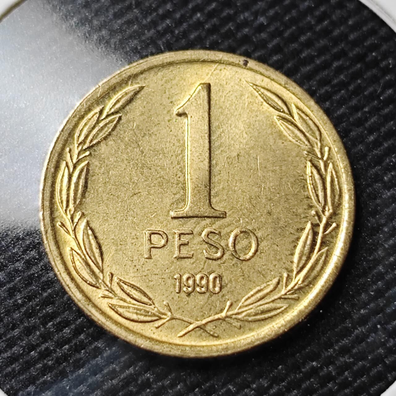 KK钱币收藏小铺   第405期 2月预留时间 周末发货 1990智利1比索 好品