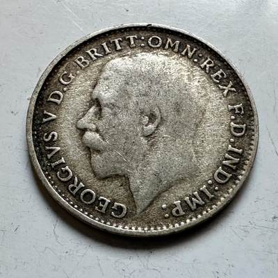 🌹外币初藏🌹🐯2026年第28场   每周二四六晚8️⃣点 接代拍 - 英国 1921年 乔治五世 3便士银币 50%银 1.4g 16mm