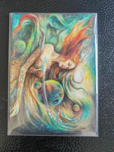 阳大大卡牌拍卖第104期（持续收拍品，周五晚上九点截拍，进群福利早知道） - 【手绘卡】女神与星球-画师李胜-乐联周年庆卡