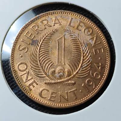 KK钱币收藏小铺   第405期 2月预留时间 周末发货 -  1964塞拉利昂1分铜币 好品