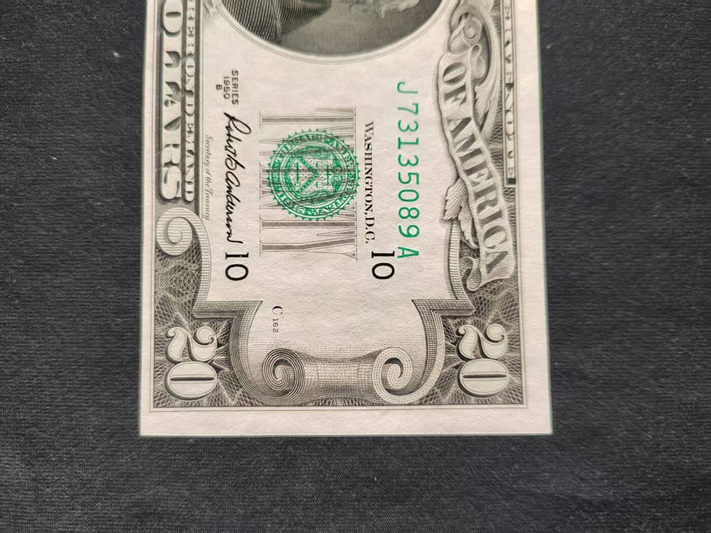 【礼羽收藏】🌏世界钱币拍卖128期 1950年20美元，全新未流通，品相UNC