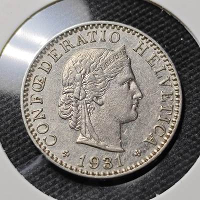 KK钱币收藏小铺   第405期 2月预留时间 周末发货 -  1931瑞士20分