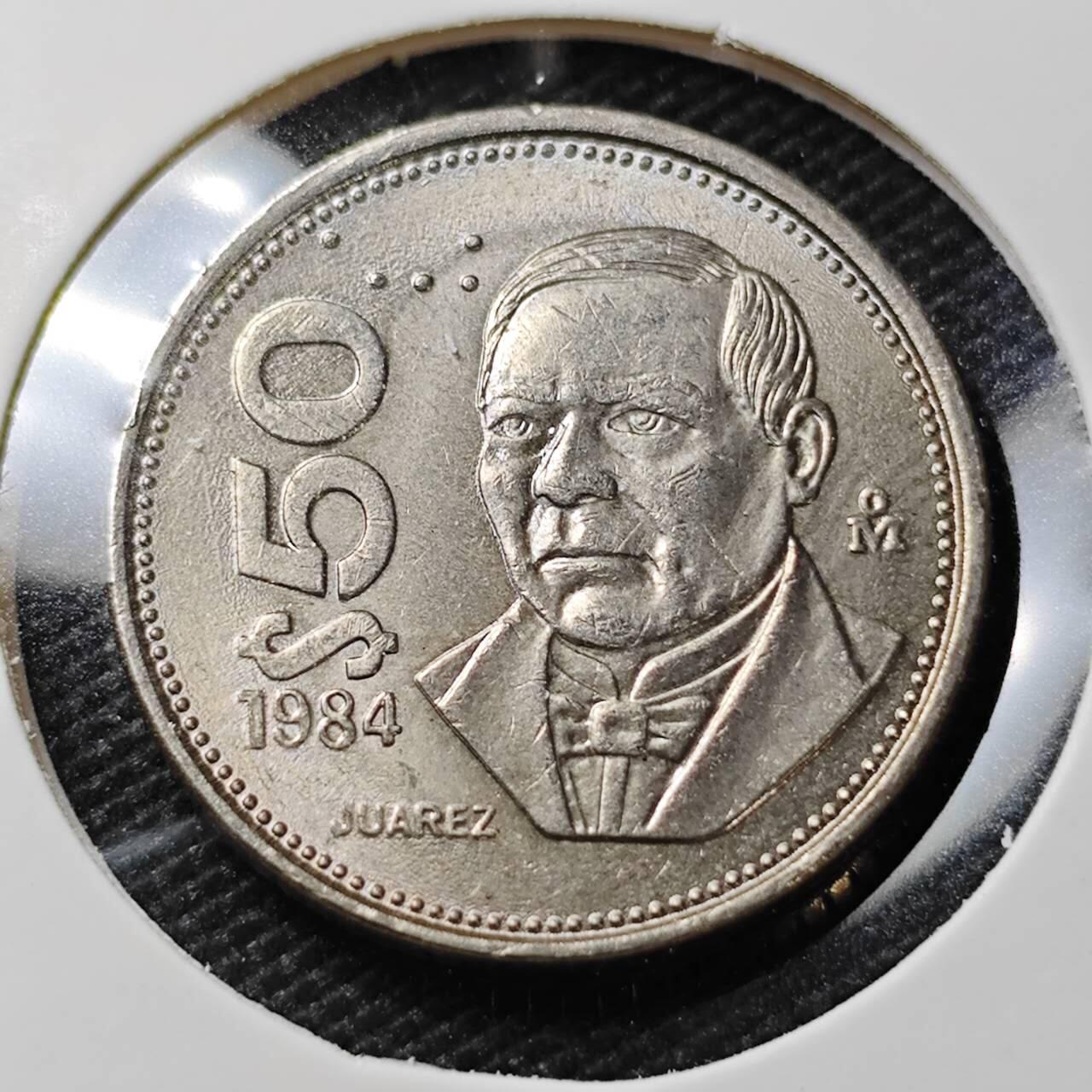 KK钱币收藏小铺   第405期 2月预留时间 周末发货 1984墨西哥50比索 好品