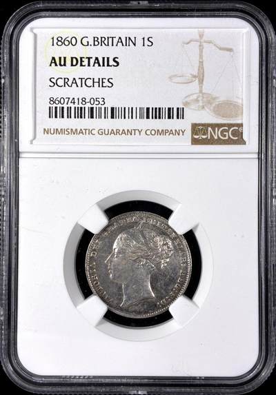 【雨安】【直播拍卖】【第0128期-评级币章】2026-03-14 周六 19:30 (金价1145, 银价22.39) - [评级欧洲] Great Britain 英国 1先令 1860年 维多利亚 青年版  NGC-AU