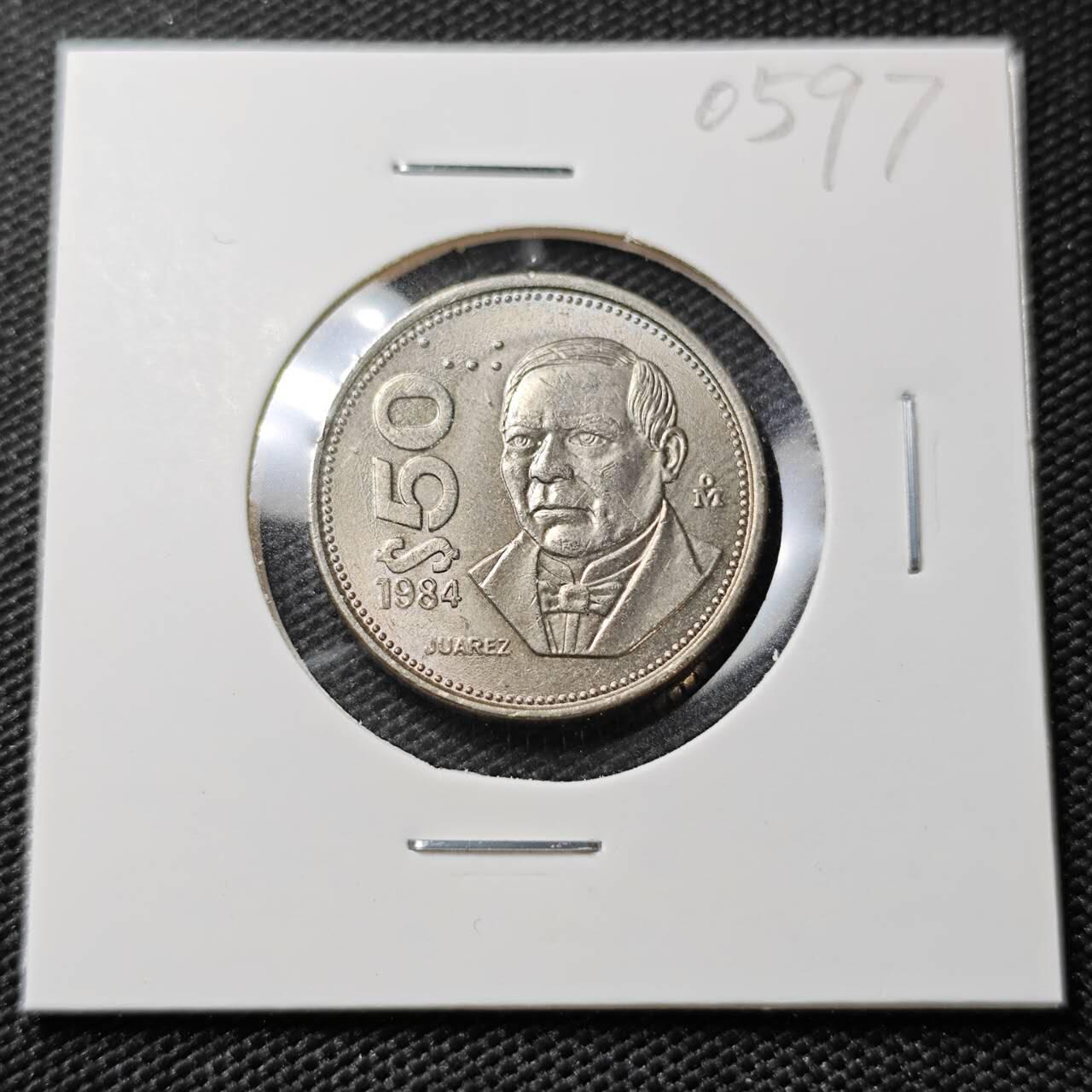 KK钱币收藏小铺   第405期 2月预留时间 周末发货 1984墨西哥50比索 好品