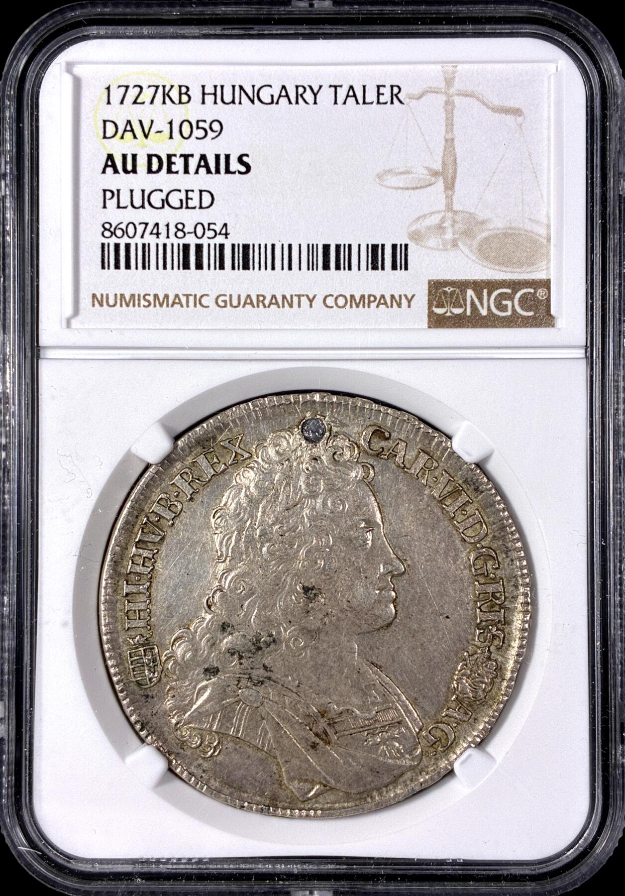 【雨安】【直播拍卖】【第0128期-评级币章】2026-03-14 周六 19:30 (金价1145, 银价22.39) [评级欧洲] Hungary 匈牙利 1泰勒 1724年 查理六世  NGC-AU