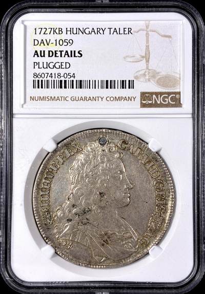 【雨安】【直播拍卖】【第0128期-评级币章】2026-03-14 周六 19:30 (金价1145, 银价22.39) - [评级欧洲] Hungary 匈牙利 1泰勒 1724年 查理六世  NGC-AU
