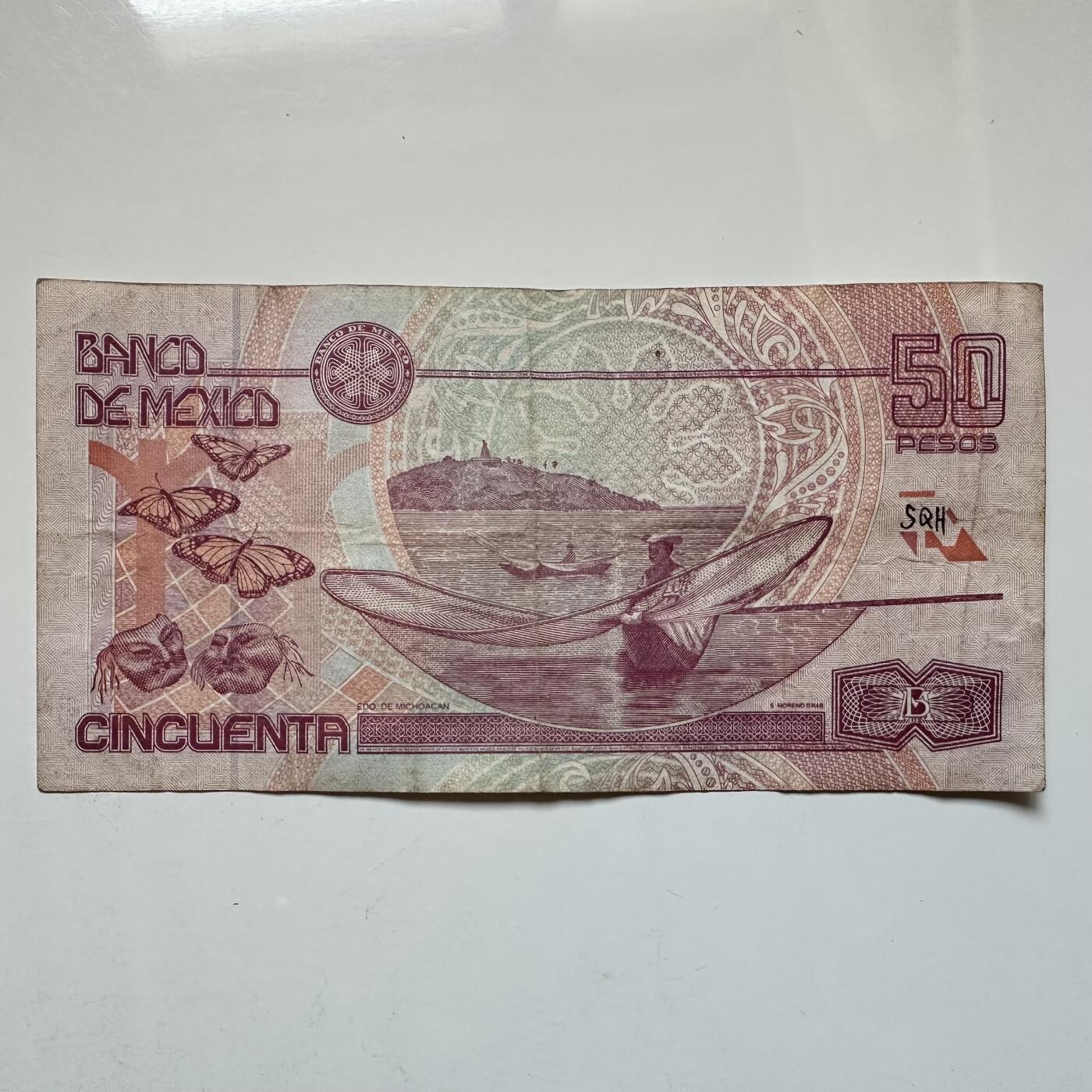 🌹外币初藏🌹🐯2026年第27场   每周二四六晚8️⃣点 接代拍 墨西哥 2000 年 50 比索纸币（银行成立 75 周年纪念版）
