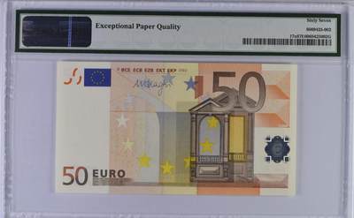 【礼羽收藏】🌏世界钱币拍卖128期 -  （三签 2002版 德国版）50欧 PMG67EPQ 老壳