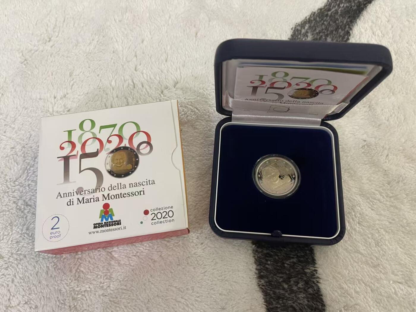 ❤️【币观天下】❤️ 第344期钱币秒杀拍卖场- 2026.3.6周五晚上6点半场 长期征集拍品  意大利2020年纪念玛丽亚精制2欧元纪念币 全新原盒原包装 限量发行5000枚