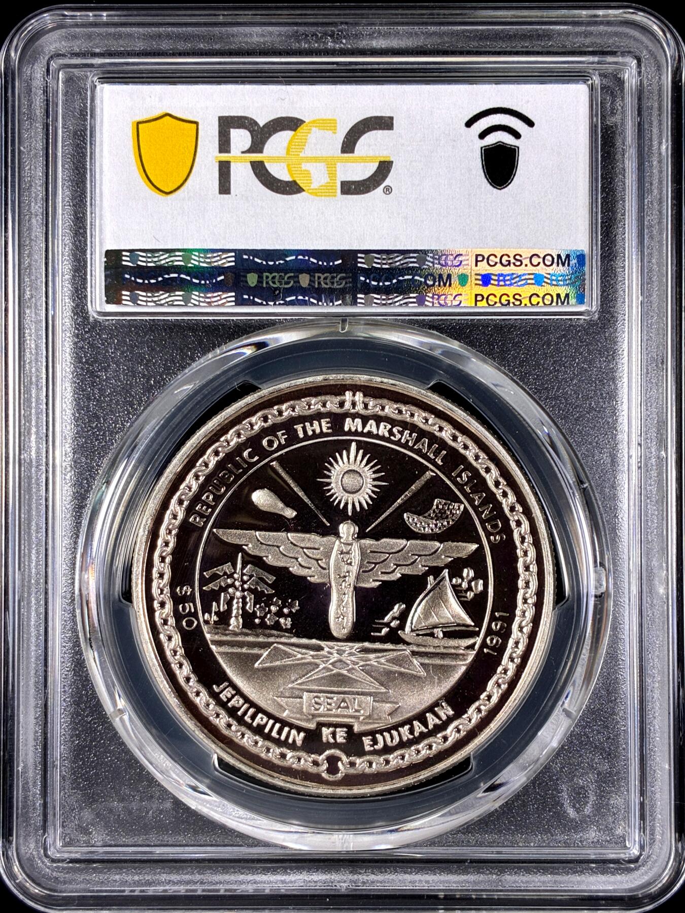 【雨安】【直播拍卖】【第0128期-评级币章】2026-03-14 周六 19:30 (金价1145, 银价22.39) [评级现代] Marshall Islands 马绍尔群岛 50元 1991年 不列颠空战 PCGS-PR68DCAM 精制币