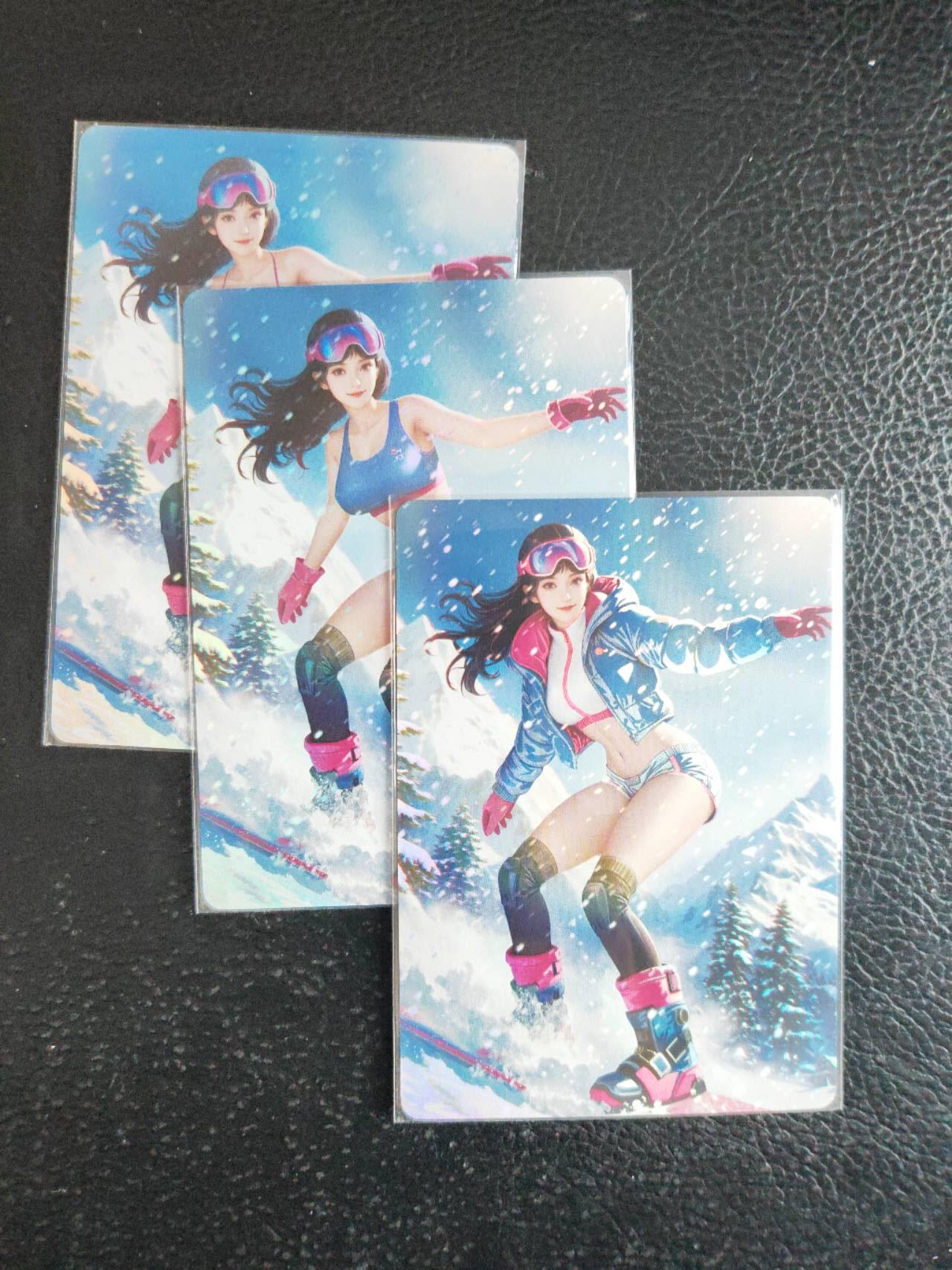阳大大卡牌拍卖第104期（持续收拍品，周五晚上九点截拍，进群福利早知道） 鸡腿卡牌 都市丽人 单板滑雪女孩 3渐变