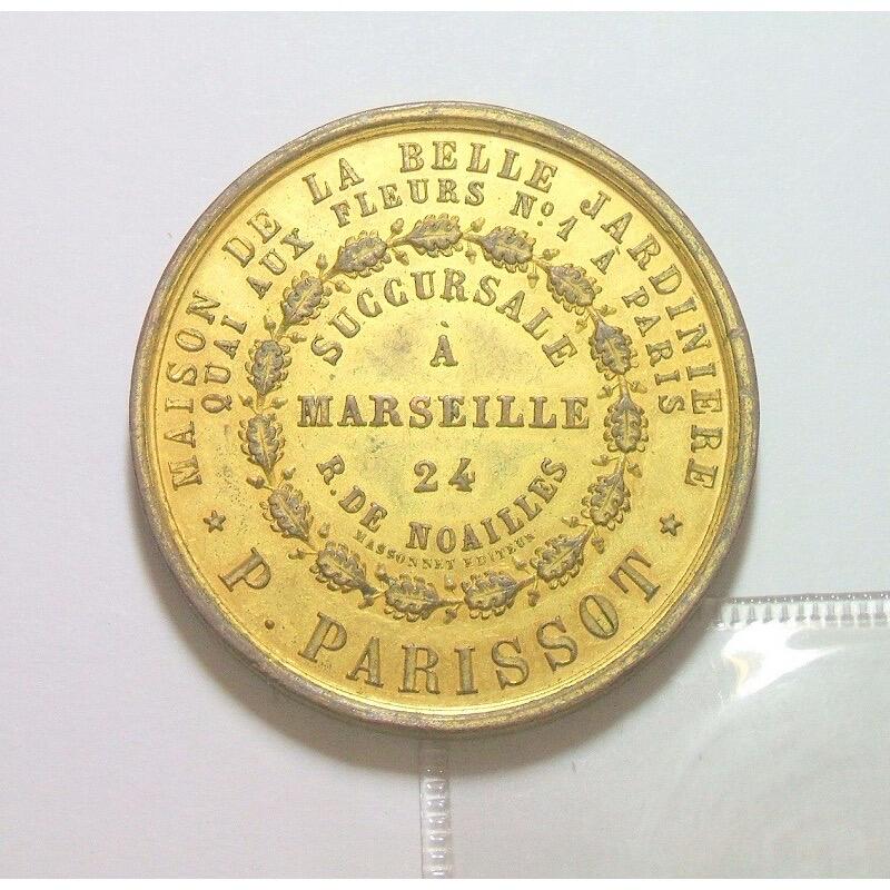 法国1850年前后 拿破仑三世与皇后高浮雕精制大镀金章 40MM