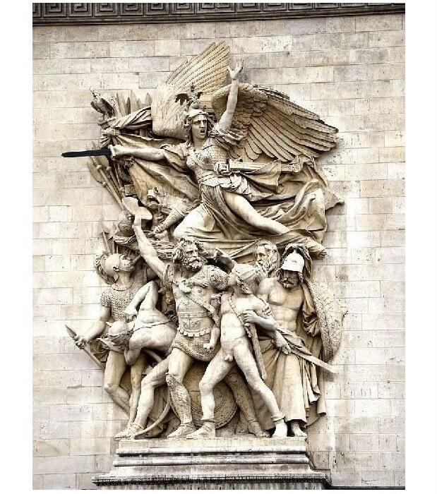 【艺术】法国艺术大章1900前后 凯旋门浮雕拿破仑出征 高浮雕精制大铜章 40×50MM