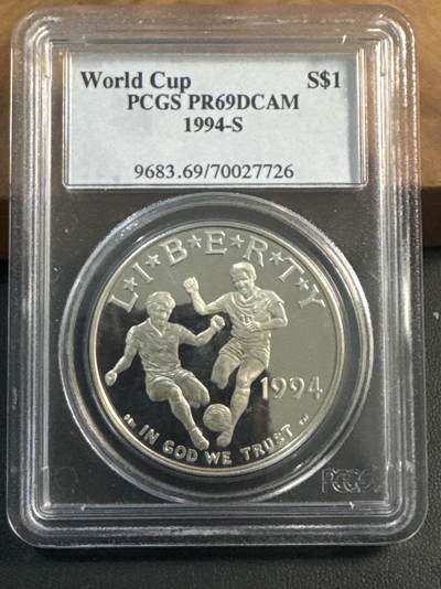 ❤️【币观天下】❤️ 第344期钱币秒杀拍卖场- 2026.3.6周五晚上6点半场 长期征集拍品  - 1994年美国世界杯纪念银币PCGS MS69