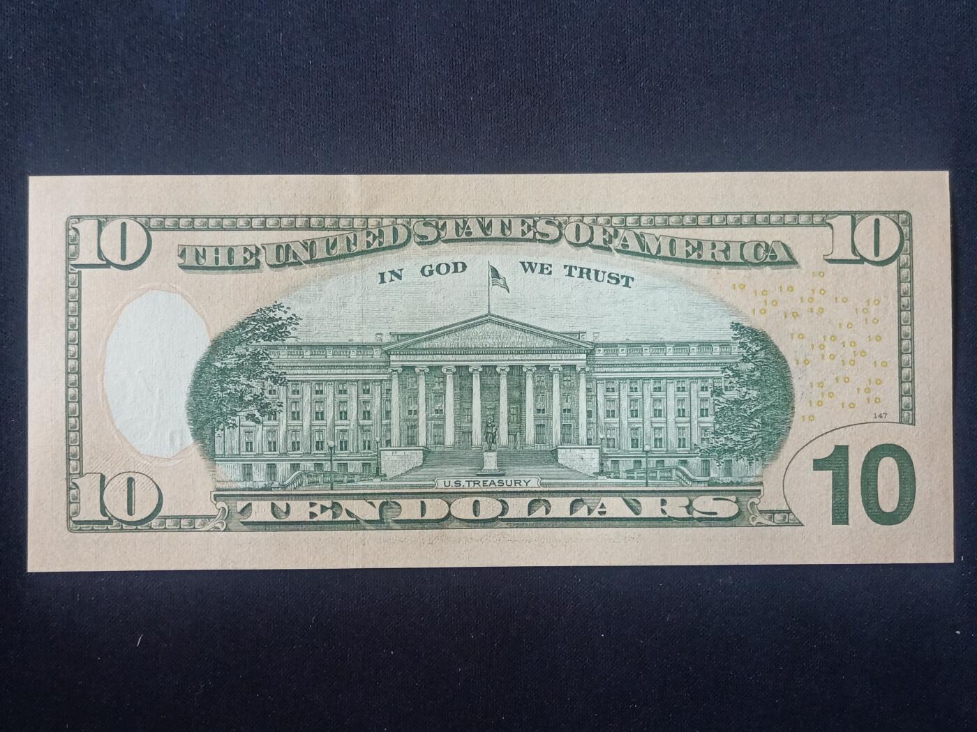 【游宝拍卖】丙午马年第11期 美国-10美元【SERIES-2017A B-纽约 永恒号 56083198 全新UNC】