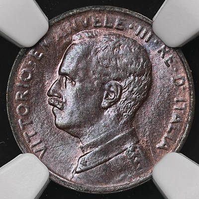 修遠堂世界钱币第107期 - NGC MS63BN 1914年意大利1分铜币