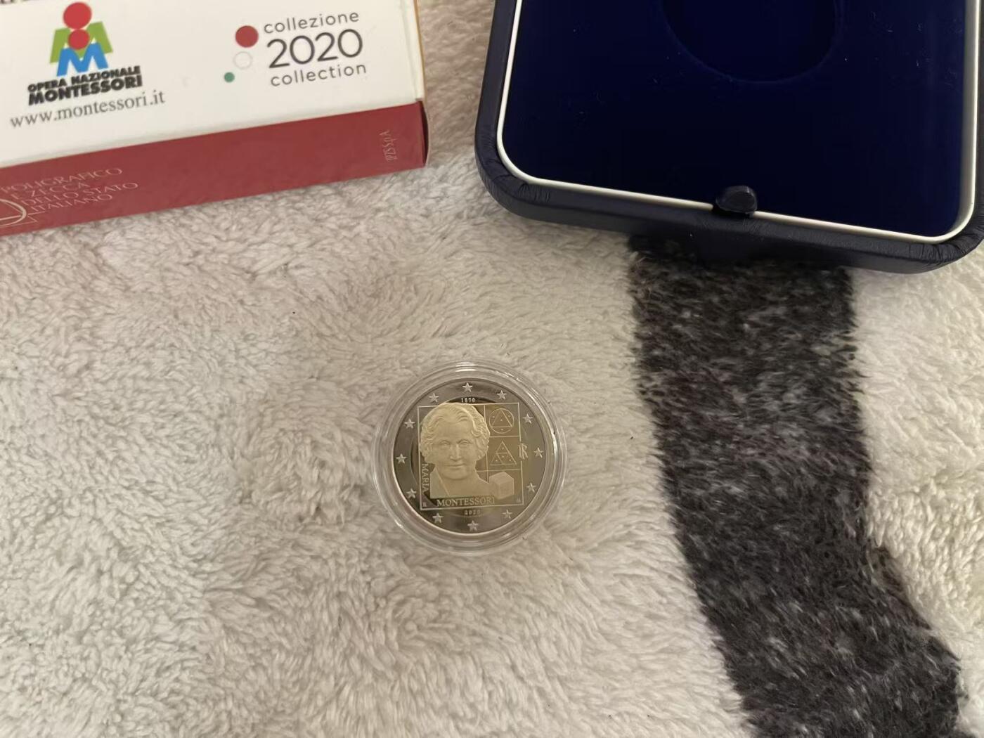 ❤️【币观天下】❤️ 第344期钱币秒杀拍卖场- 2026.3.6周五晚上6点半场 长期征集拍品  意大利2020年纪念玛丽亚精制2欧元纪念币 全新原盒原包装 限量发行5000枚