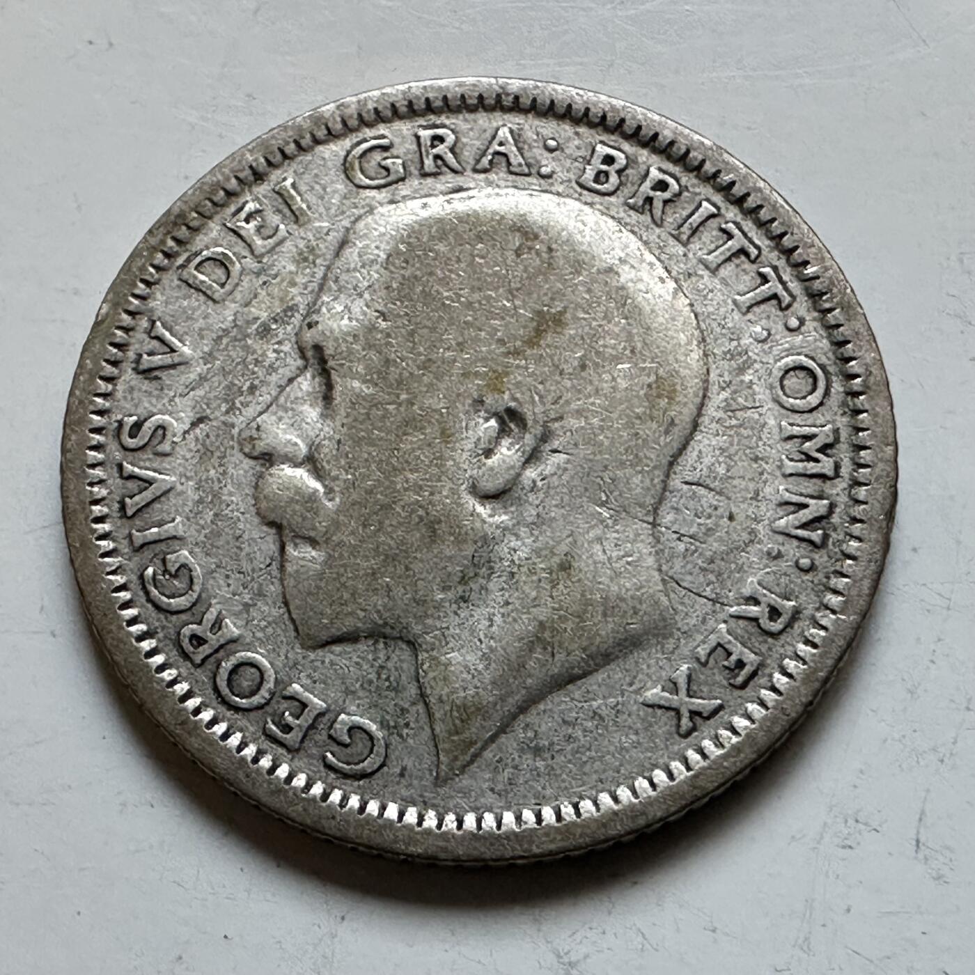 🌹外币初藏🌹🐯2026年第28场   每周二四六晚8️⃣点 接代拍 英国 1925年 乔治五世 6便士银币 50%银 2.83g 19.4mm