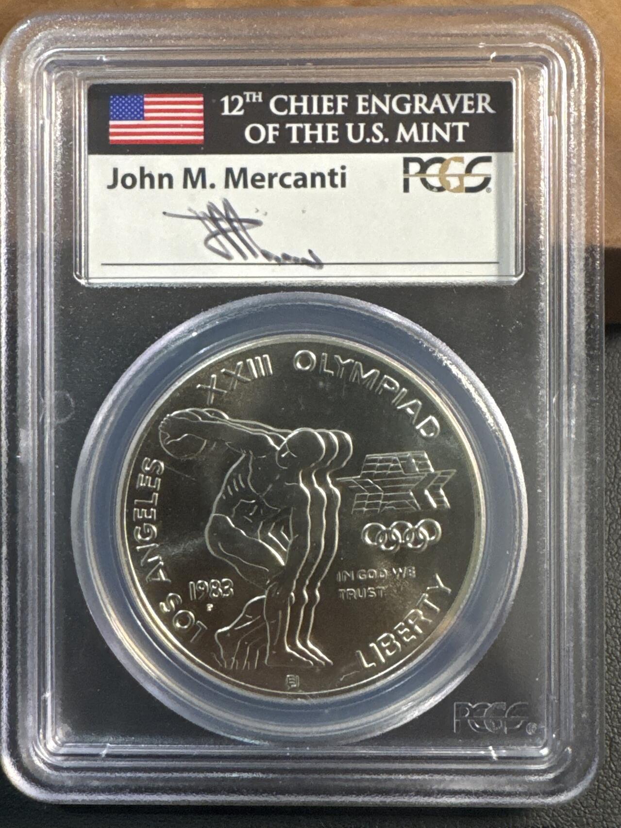 ❤️【币观天下】❤️ 第344期钱币秒杀拍卖场- 2026.3.6周五晚上6点半场 长期征集拍品  1983年美国奥运会链球纪念银币PCGS MS69