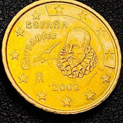 泉币菌-第207场-拍品多 请提前出价 - 欧元 西班牙2002年10欧分铜币 作家塞万提斯·萨维德拉 19.75MM