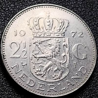 泉币菌-第208场-拍品多 请提前出价 - 1972年 荷兰2.5盾镍币 朱莉安娜女王 29mm