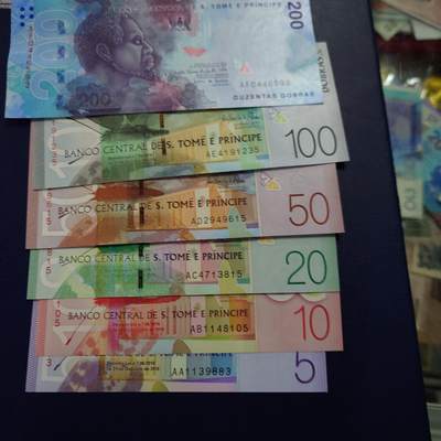 世界钱币～微拍第239期暨2026年第20期  部分尾货整理陆续低价起拍清仓 - 2016-20年圣多美和普林西比5/10/20/50/100/200全套 全新绝品（200为20年，其余16年）