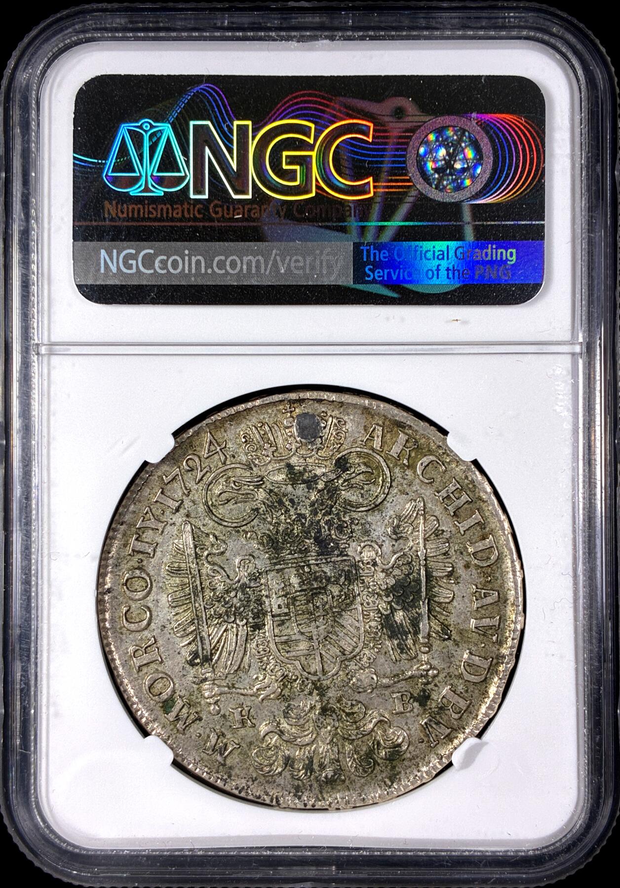 【雨安】【直播拍卖】【第0128期-评级币章】2026-03-14 周六 19:30 (金价1145, 银价22.39) [评级欧洲] Hungary 匈牙利 1泰勒 1724年 查理六世  NGC-AU