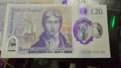 世界钱币～微拍第239期暨2026年第20期  部分尾货整理陆续低价起拍清仓 - 2020年英国G序列20镑 女王 全新绝品尾号720