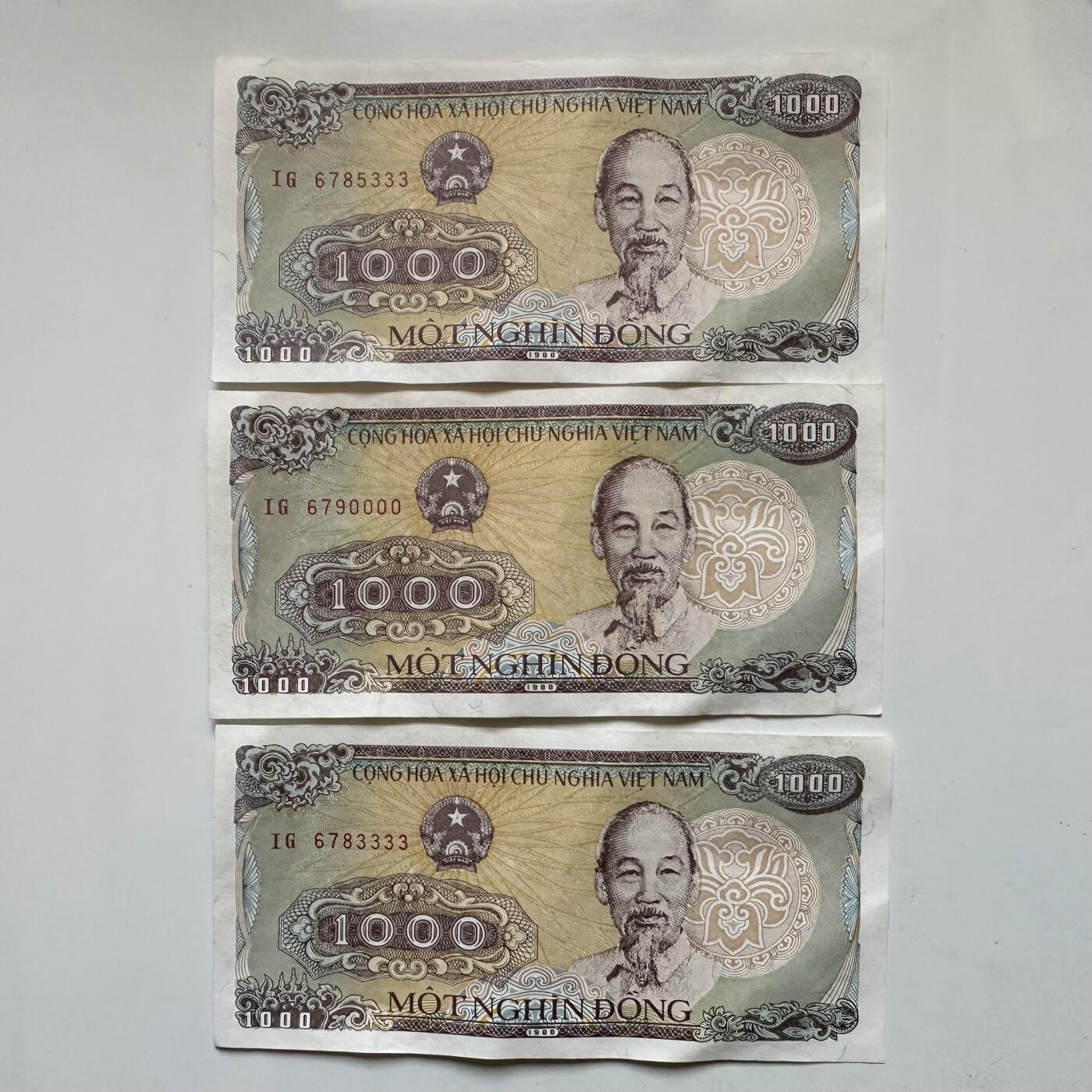 🌹外币初藏🌹🐯2026年第27场   每周二四六晚8️⃣点 接代拍 越南1000盾 豹子号狮子号 好号码3张