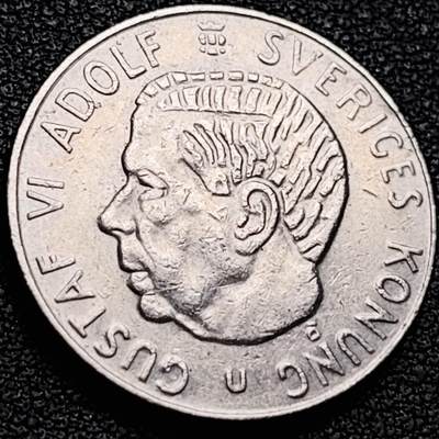 泉币菌-第207场-拍品多 请提前出价 - 瑞典1973年1克朗铜镍币，古斯塔夫六世国王，25mm