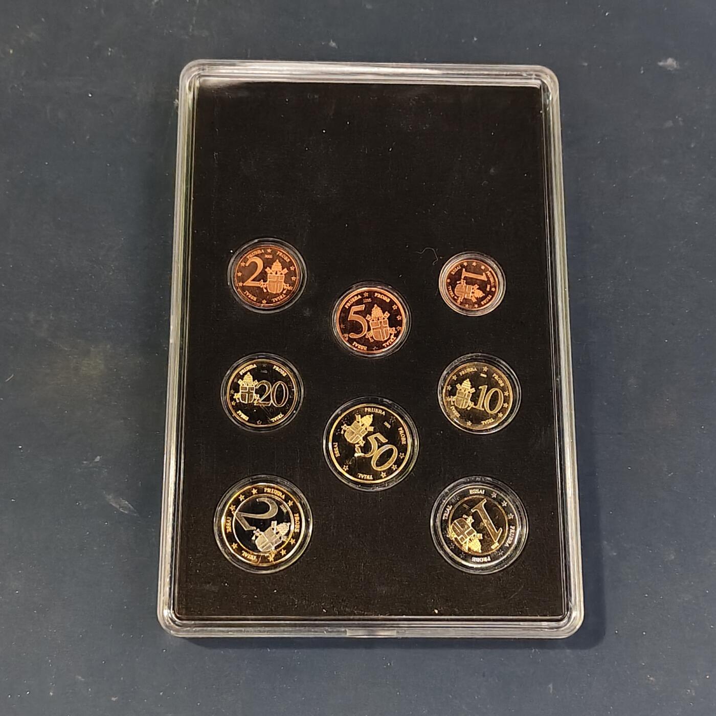 【全场包邮】纯粹捡漏拍511场 【样币】梵蒂冈2005年盒装欧元样币套币