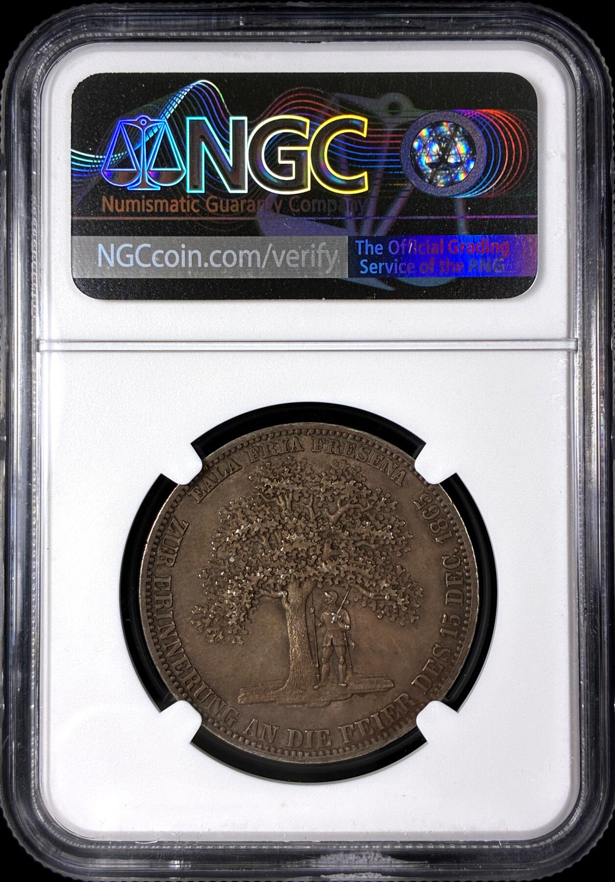 【雨安】【直播拍卖】【第0128期-评级币章】2026-03-14 周六 19:30 (金价1145, 银价22.39) [评级德国] Germany 德国 德意志 1泰勒 Hannover汉诺威 Thun.178 KM#0243 格奥尔格五世.橡树  NGC-UNC 大名誉品种