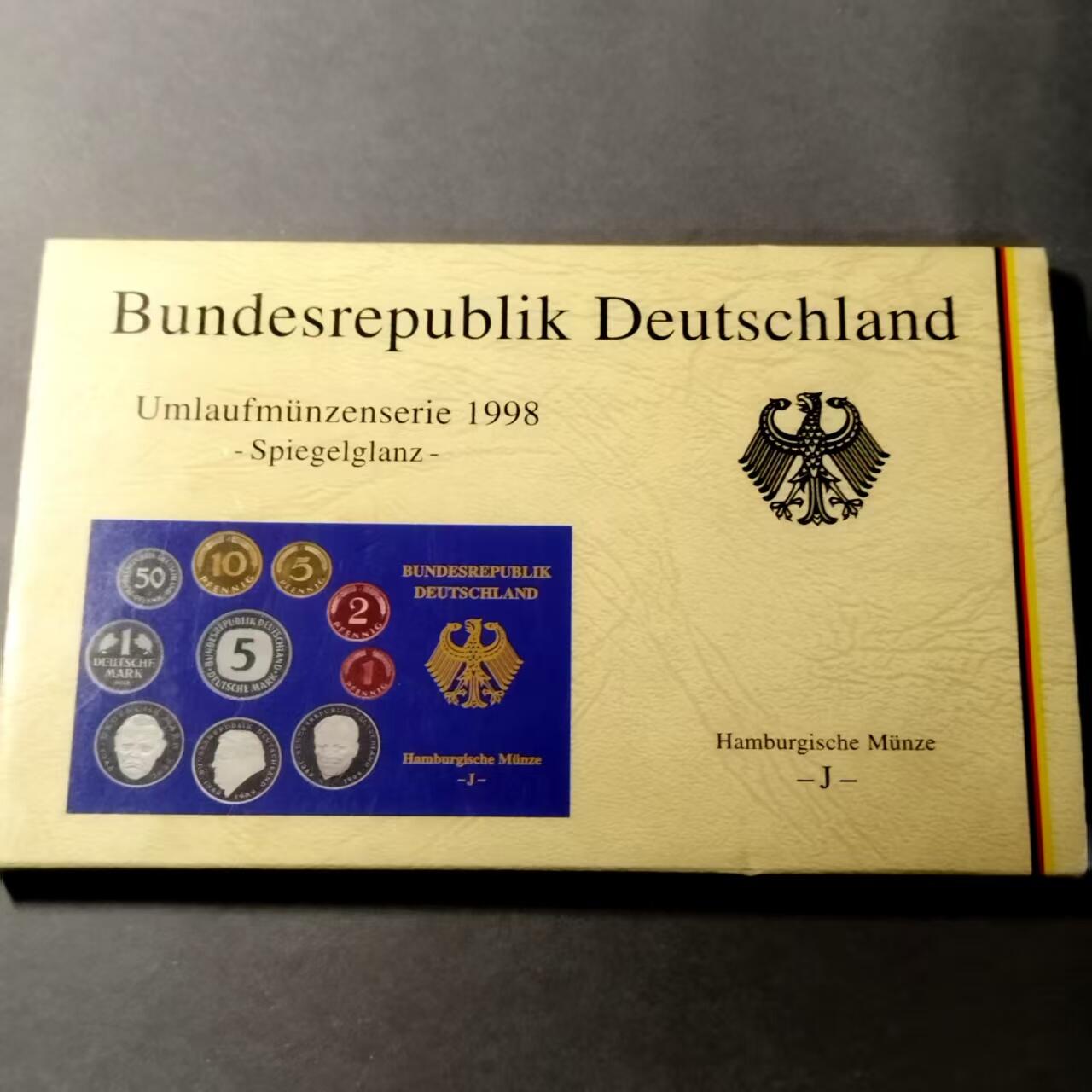 长老汇马年精选第八场拍卖 德国1998年精制套币 J厂标，含10枚精制币  盒证齐全