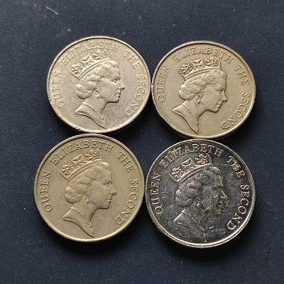 【全场包邮】纯粹捡漏拍510场 - 香港1986-1988年女王版5元4枚一组