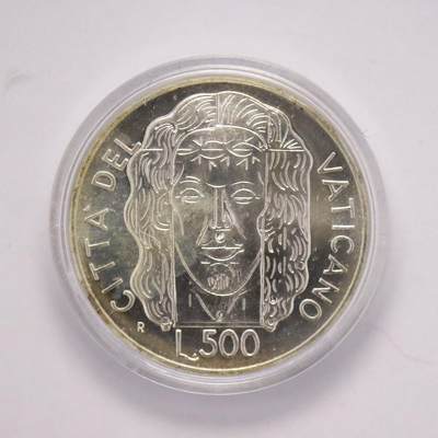 观钱 近现代机制币拍卖No.004（全场顺丰包邮）  - 梵蒂冈 1998 年都灵裹尸布纪念 500 里拉银币