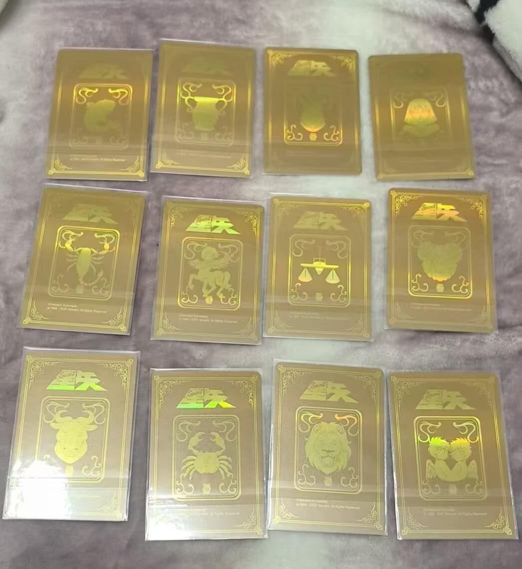 满赠PR！！龙虎卡牌-七八场（满200元包邮，无佣金，每周六结拍，欢迎送拍） 彩闪12张 圣斗士星矢30周年 黄金圣斗士展览卡1套 (小卡)