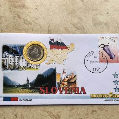 道一币馆币章第一百六十八场 - 邮币封 斯洛文尼亚2007年1欧元