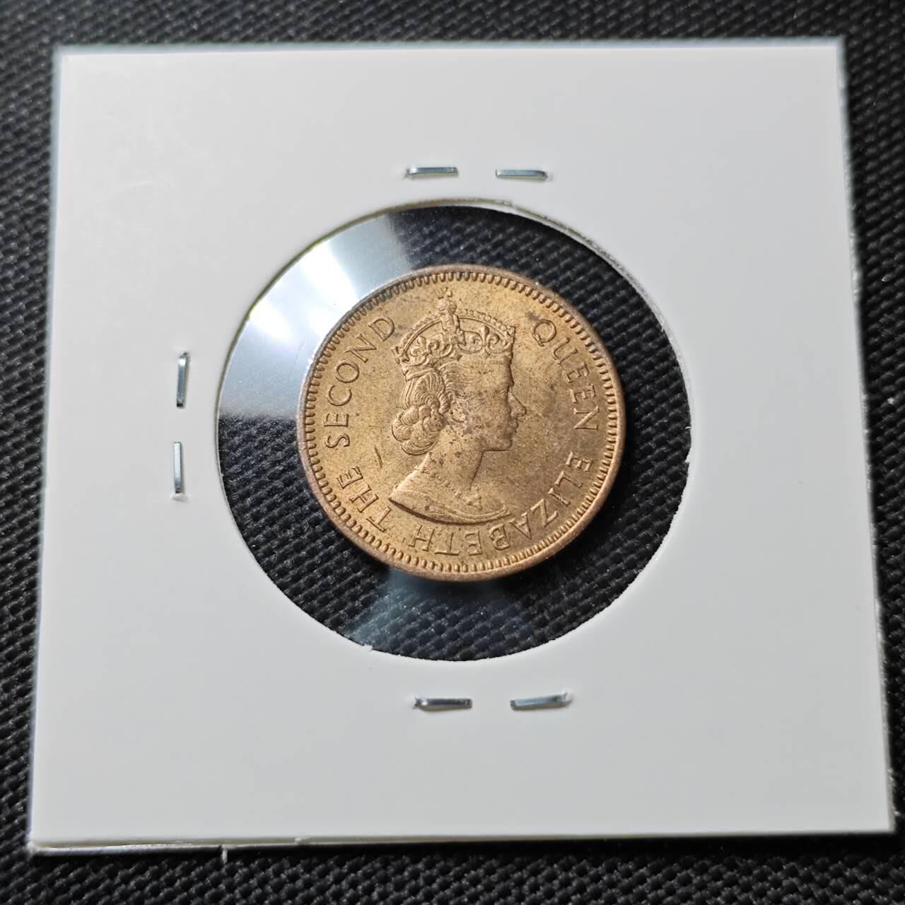 KK钱币收藏小铺   第405期 2月预留时间 周末发货 1955英属东加勒比1/2分 