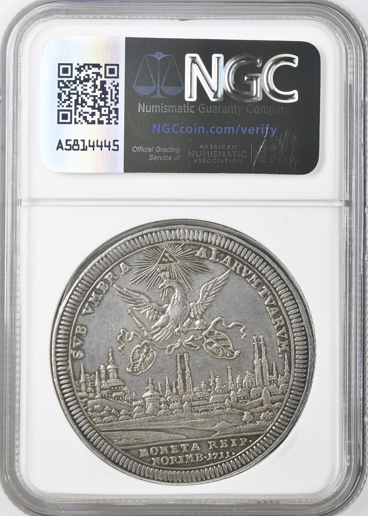 NGC-AU58 1711-GFN 德国纽伦堡城市景观泰勒银币