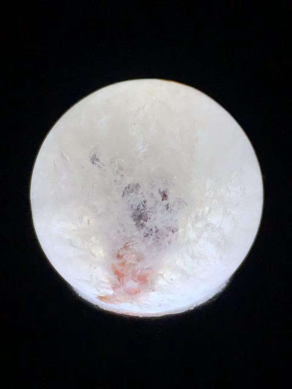 精美高玉化满冰飘糖心料飘朱砂点战国红玛瑙圆珠一个！